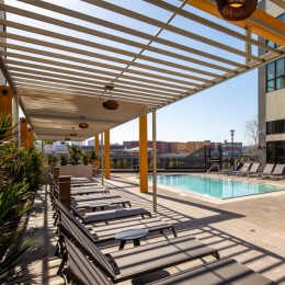Beautiful day for a poolside hang and for some grillin’ & chillin’ before the big game. We’re looking forward to seeing those who are joining our watch party this afternoon. Let’s go 🐏! 💙💛 #LiveAtLlewellyn Instagram post from @llewellyn__la on February 13, 2022 14:01:25pm